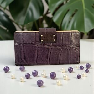 💜♠️💜KATE SPADE💜♠️💜Deep Purple Croc Embossed Clutch/NWOT